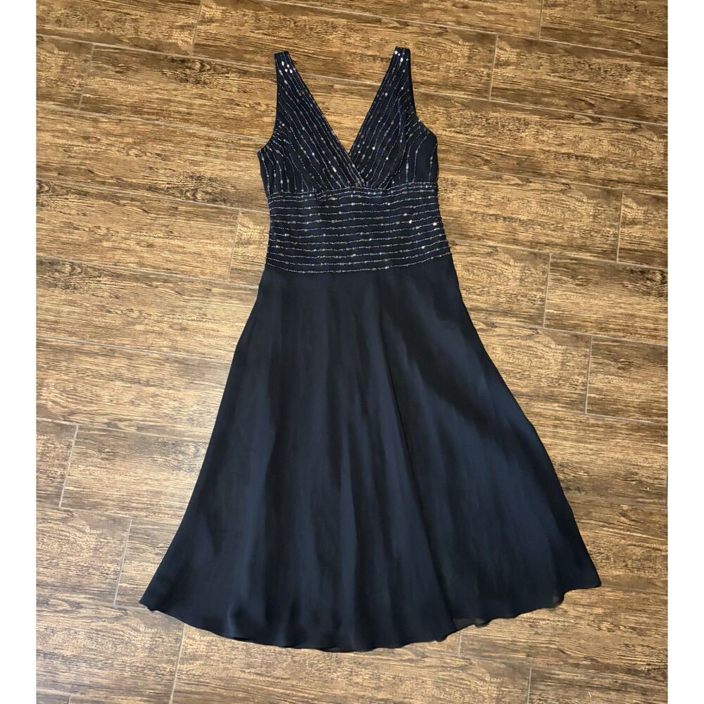 Dressbarn Collection Beaded Black Cocktail Dress - 6